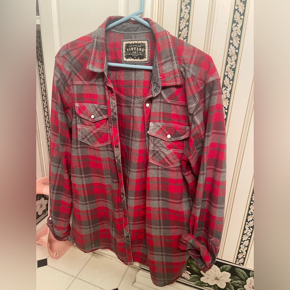 BKE mens large plaid shirt